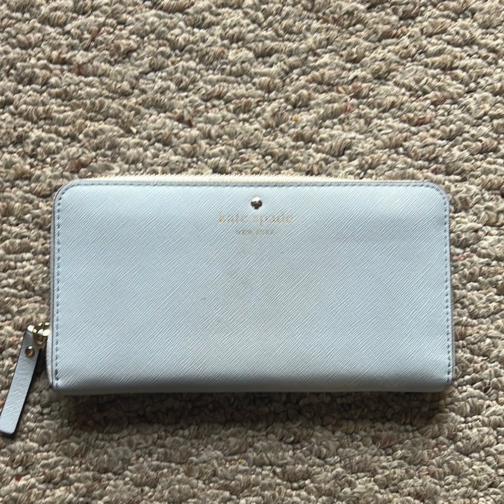 KATE SPADE LEILA LARGE CONTINENTAL WALLET :DUSTY BLUE